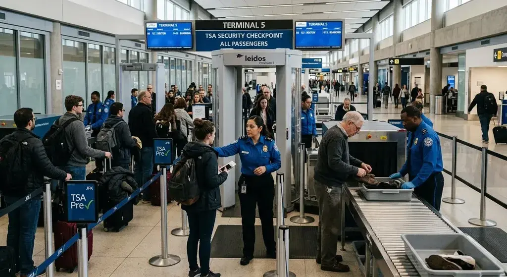 TSA security area Terminal 5 JFK airport